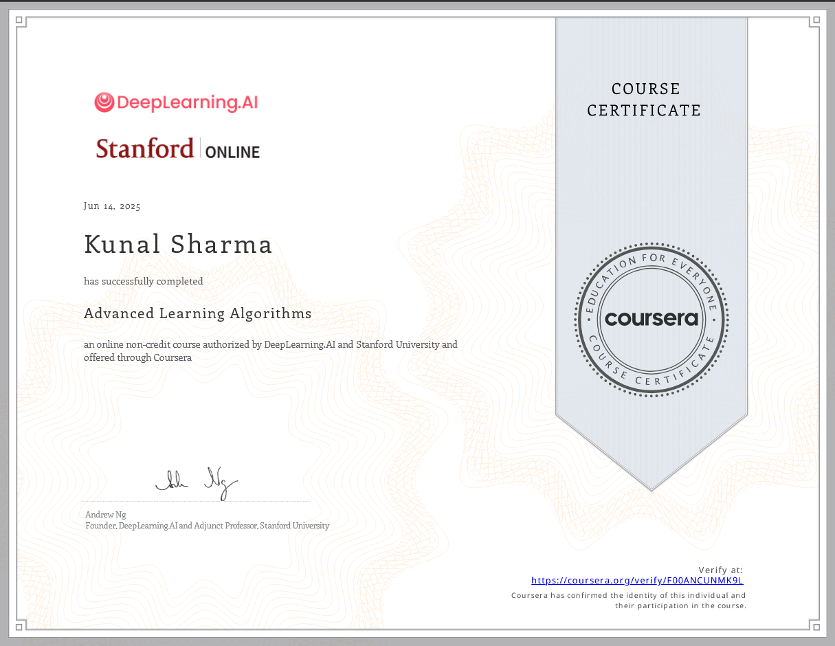 Advanced Learning Algorithms